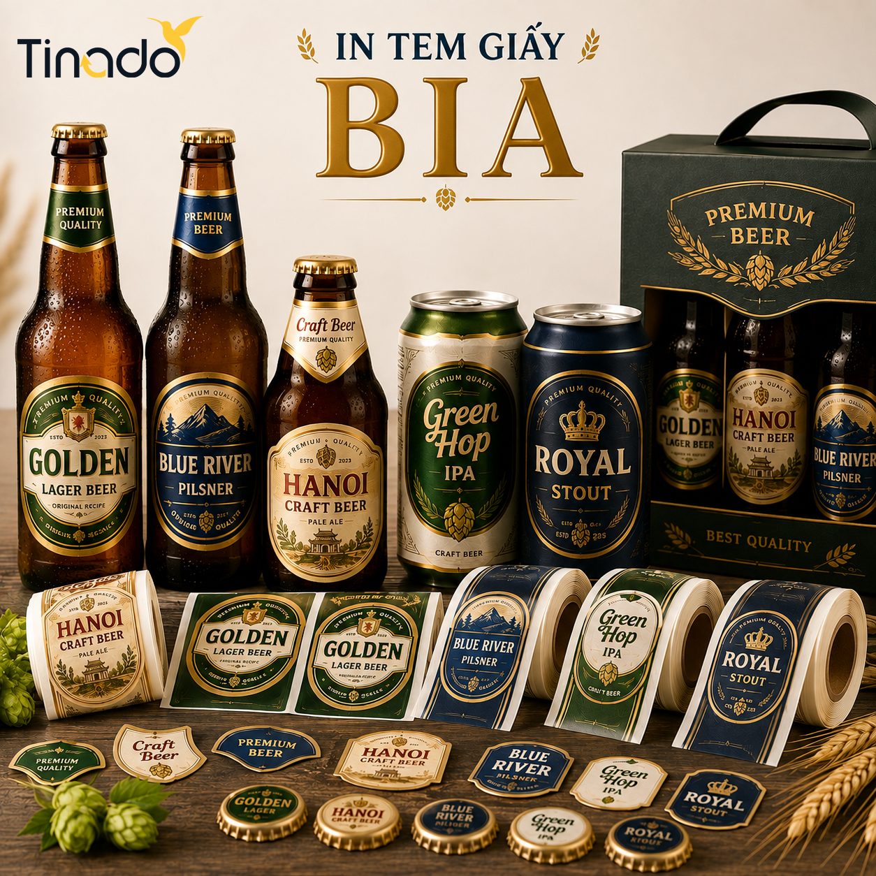 In Tem Giấy Bia