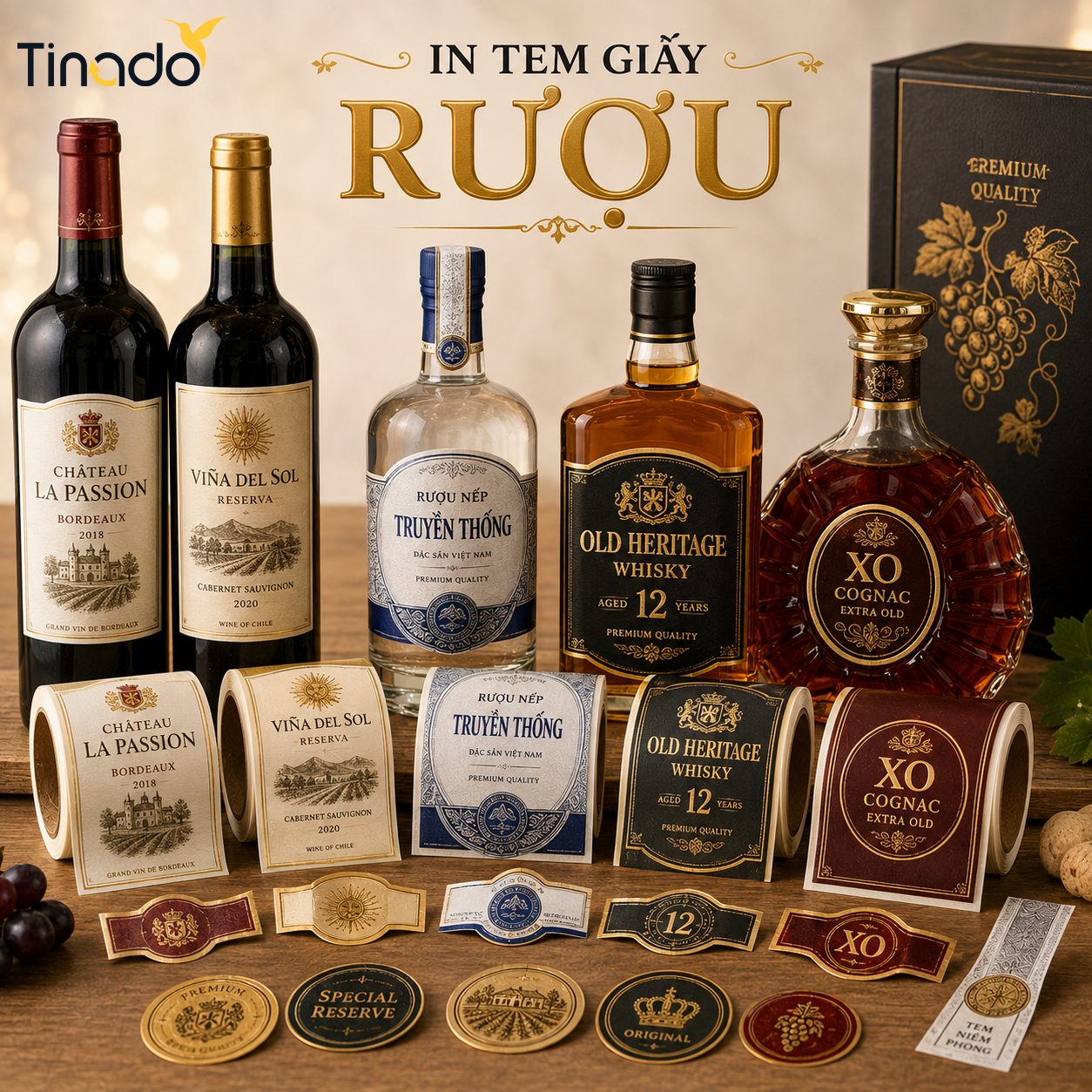 In Tem Giấy Rượu