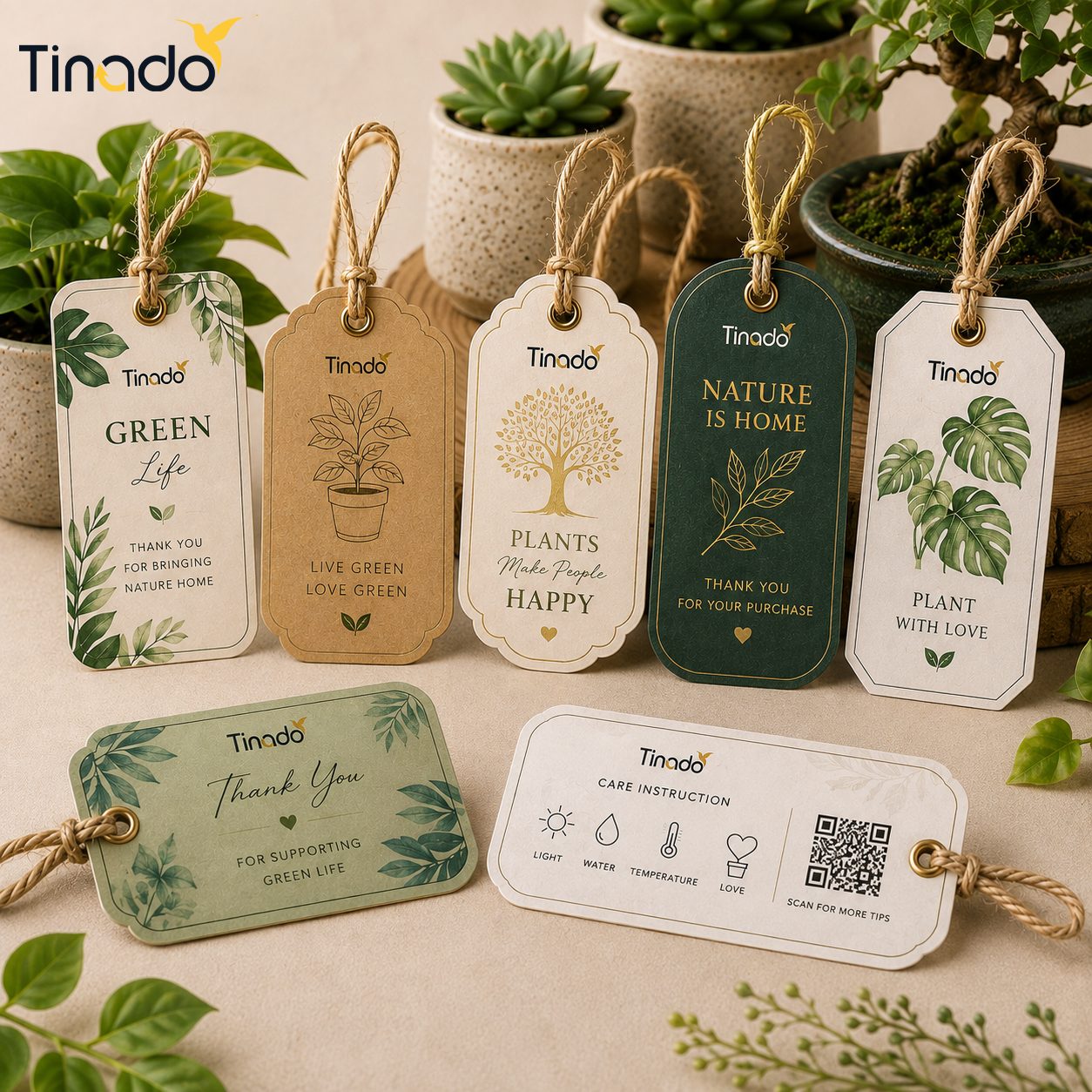 In Thẻ Giấy Treo Cây Cảnh