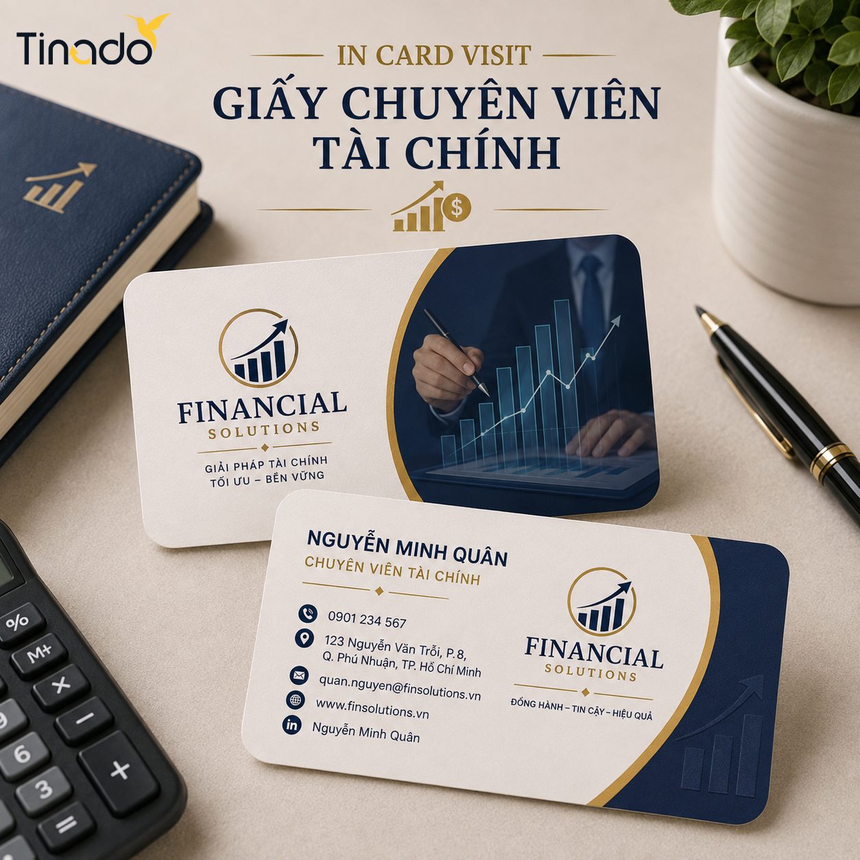 In Card Visit Giấy Chuyên Viên Tài Chính