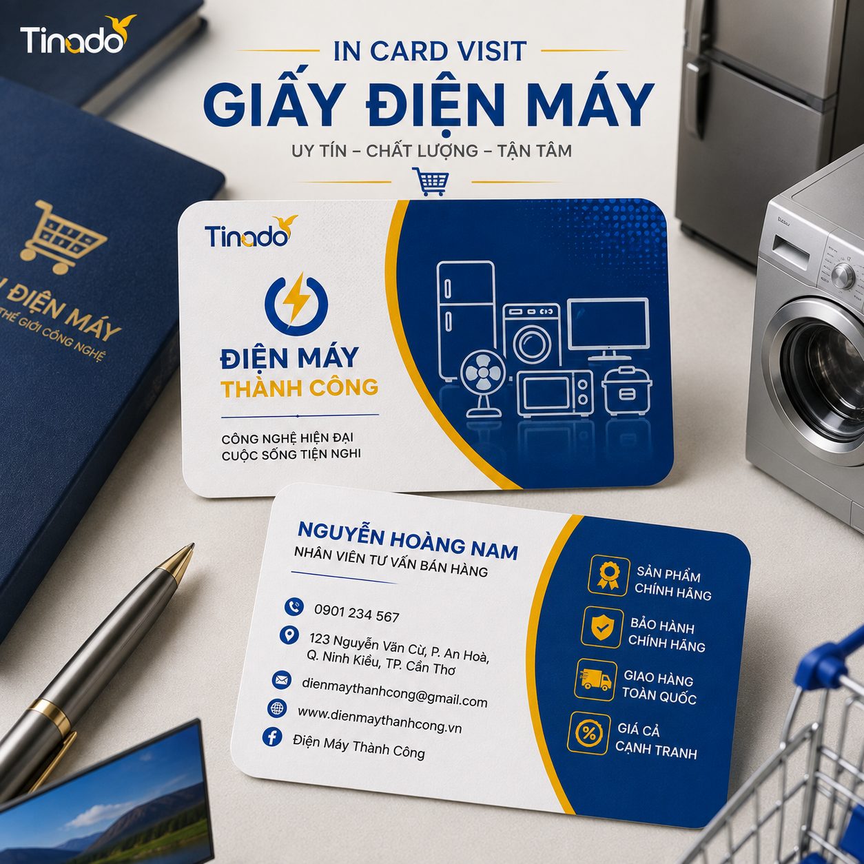 In Card Visit Giấy Điện Máy