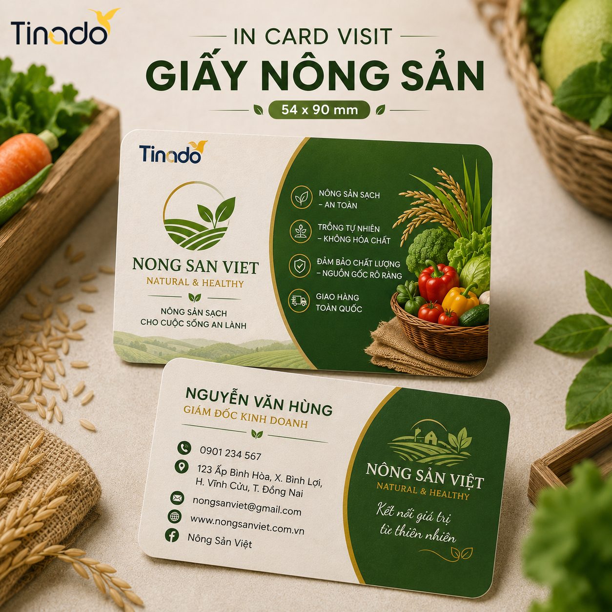 In Card Visit Giấy Nông Sản