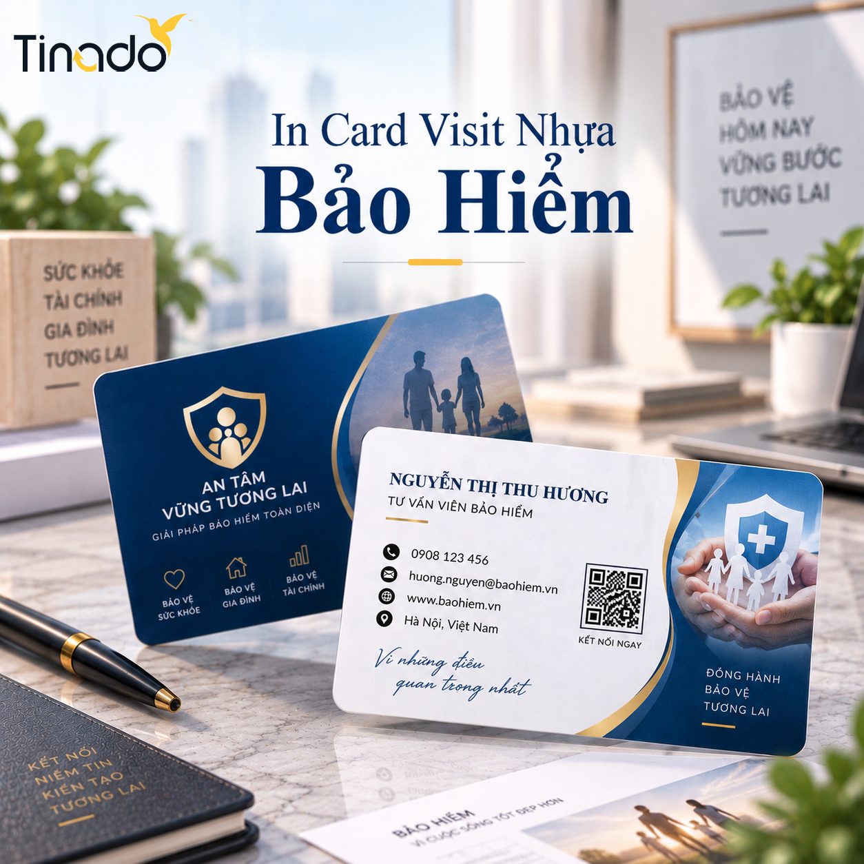 In Card Visit Nhựa Bảo Hiểm