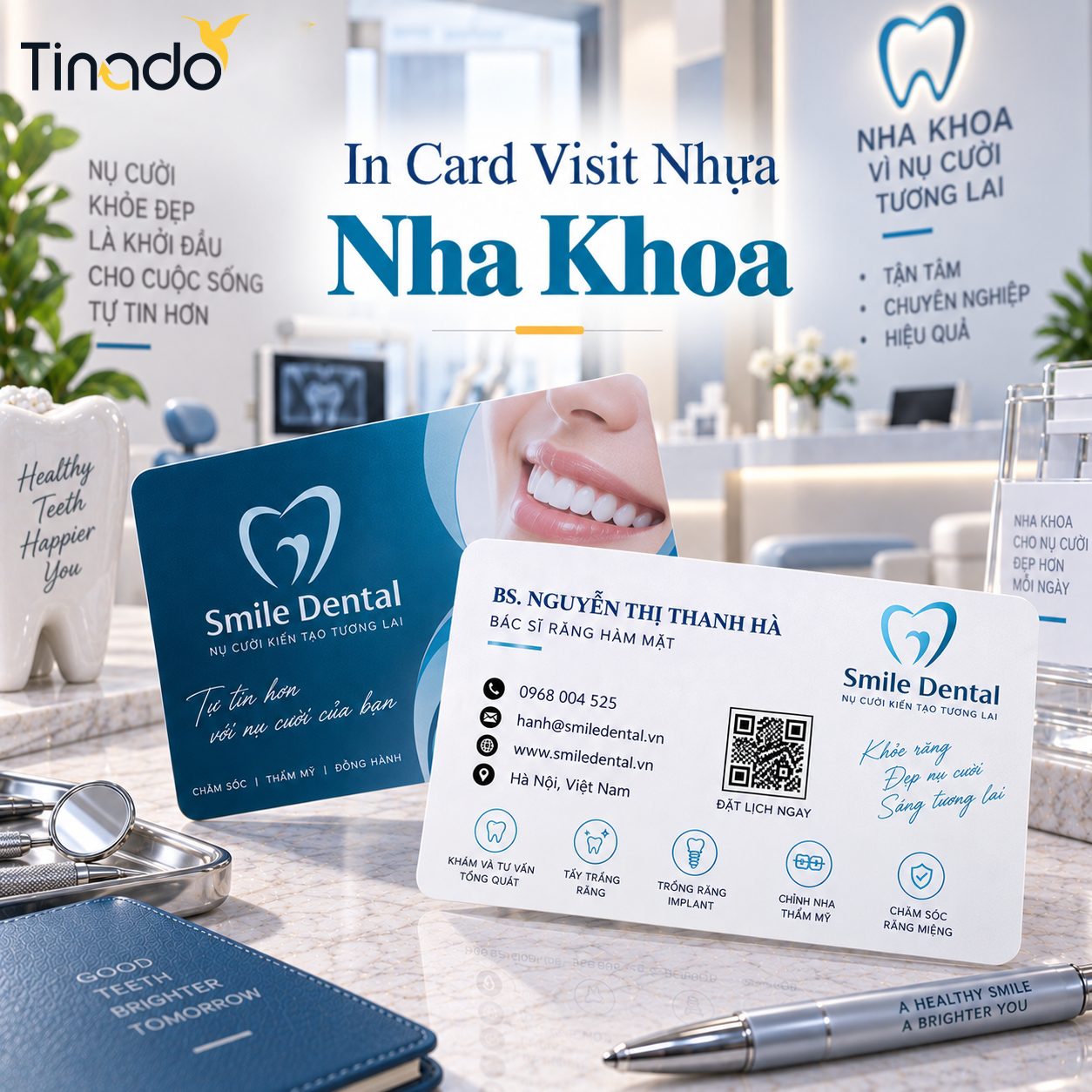 In Card Visit Nhựa Nha Khoa