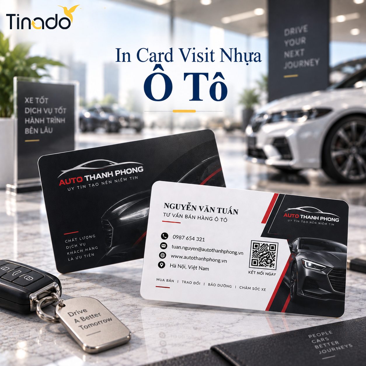 In Card Visit Nhựa Ô Tô