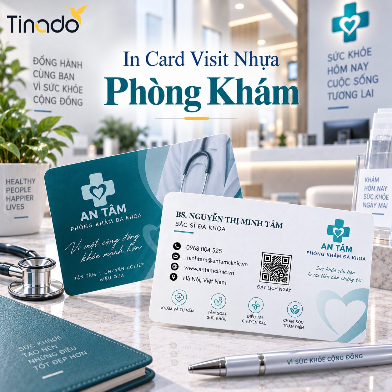 In Card Visit Nhựa Phòng Khám