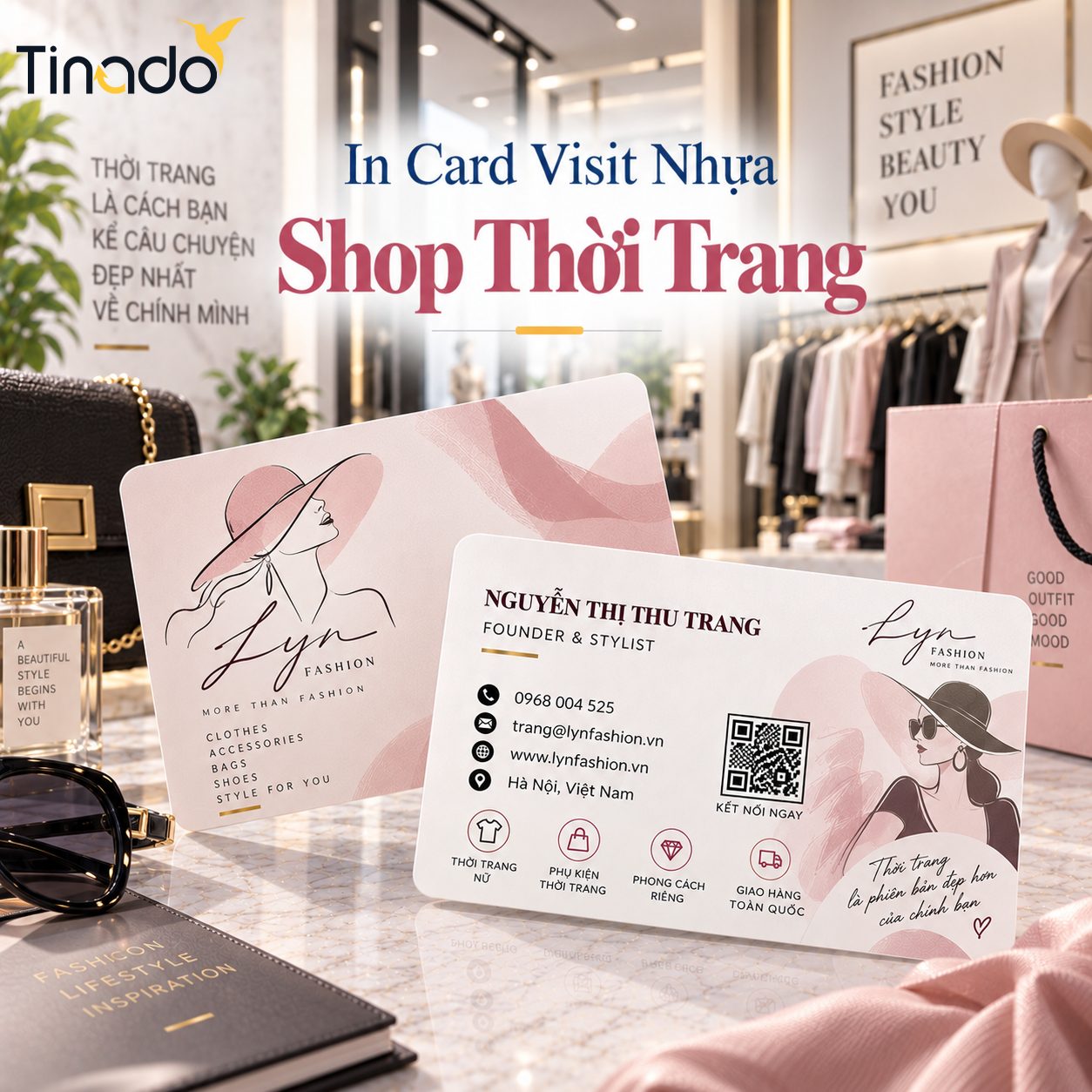 In Card Visit Nhựa Shop Thời Trang
