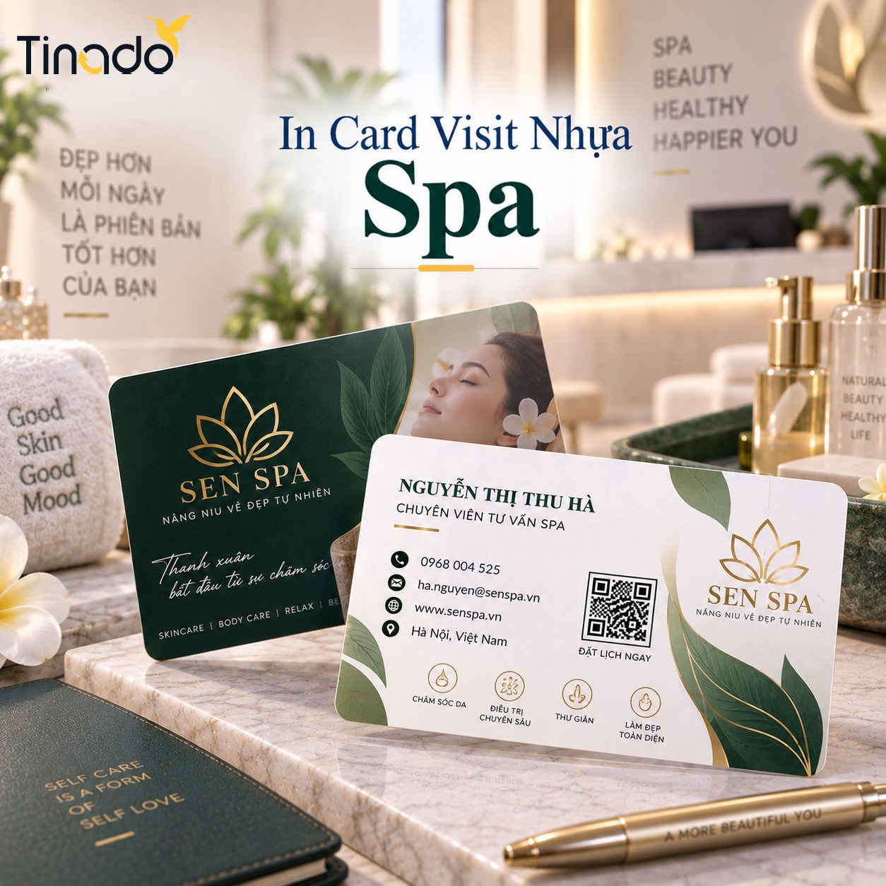 In Card Visit Nhựa Spa